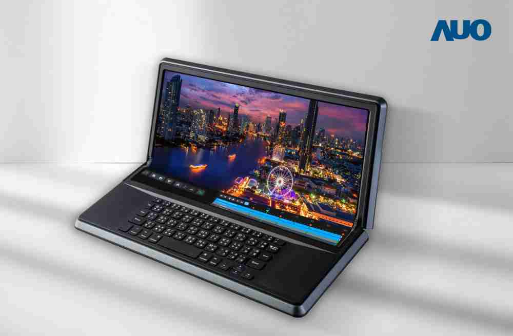 PA直营14.6吋Micro LED折迭显示屏幕，，，，搭配半径4mm的弯折绞炼，，，，以及高画素、、、、高亮度、、、、高对比度的显示技术特点，，即便在大视角下仍保有绝佳色相与亮度