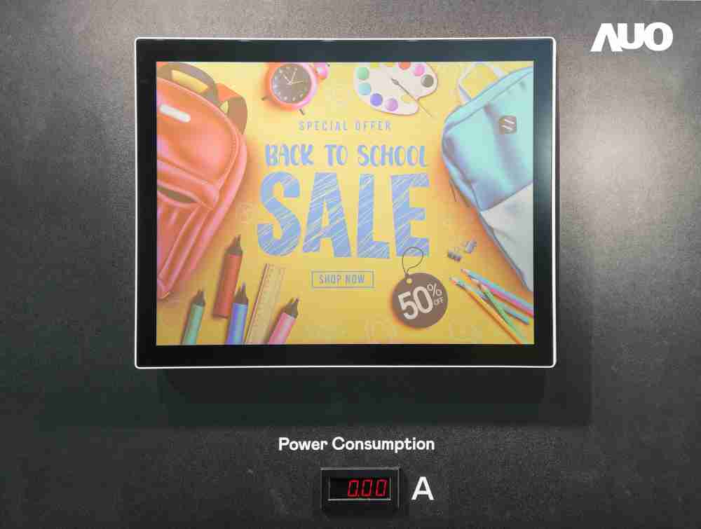 PA直营展示胆固醇液晶超低耗能户外全彩显示器，，ChLC（胆固醇液晶）以双稳态技术使静态显示零功耗，，具省电、、、高彩度、、、、环保的特性，，，，还整合软硬件系统解决方案，，可透过单一云端平台管理